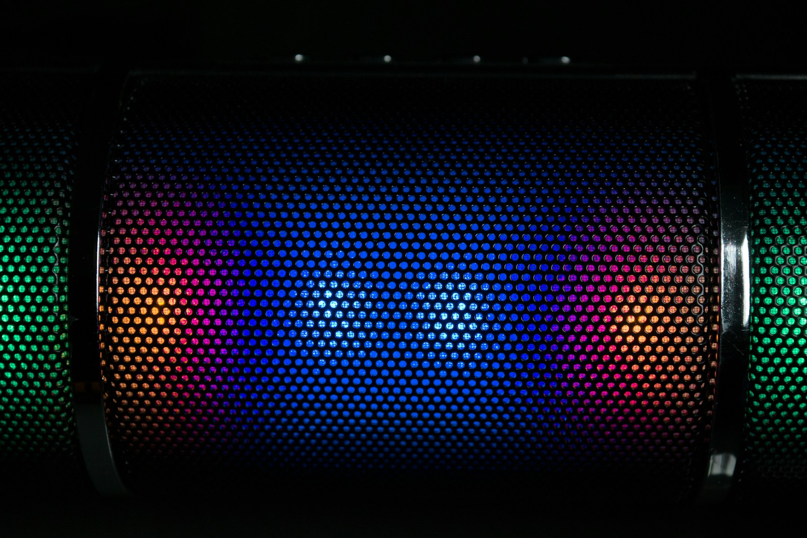 black and red color changing portable speaker